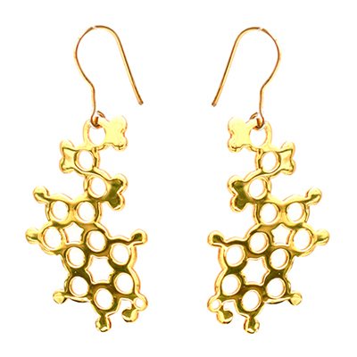 serotonin earrings gold